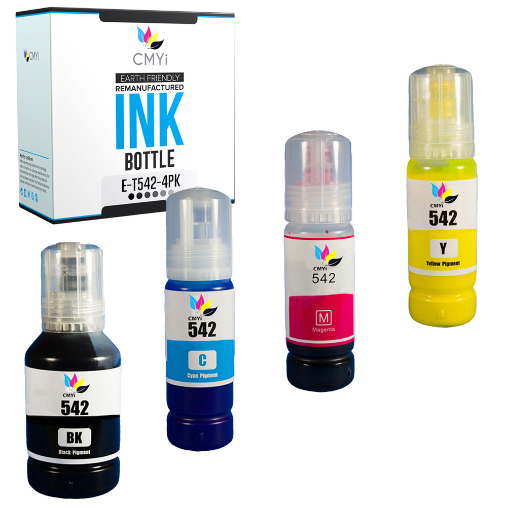 Replacement Ink Bottles for Epson T542 542 Black Color Combo EcoTank Pro Printer