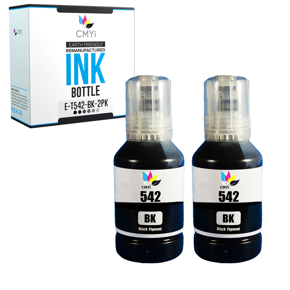 Replacement Ink Bottles for Epson T542 542 Black Color Combo EcoTank Pro Printer
