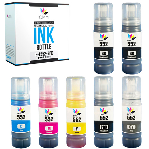 Compatible Ink Bottles for Epson 552 Black Color Combo Fits EcoTank Pro
