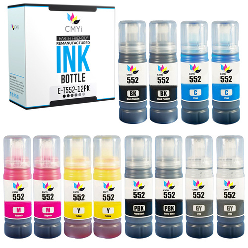 Compatible Ink Bottles for Epson 552 Black Color Combo Fits EcoTank Pro