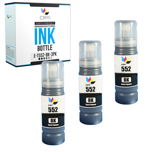 Compatible Ink Bottles for Epson 552 Black Color Combo Fits EcoTank Pro