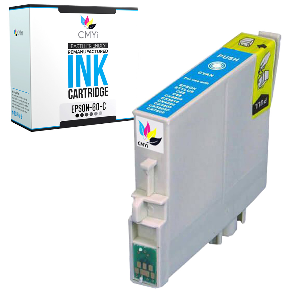 1-PK Compatible Epson 60 Cyan Ink Cartridge for Stylus C68 CX7800 CX5800F CX7800
