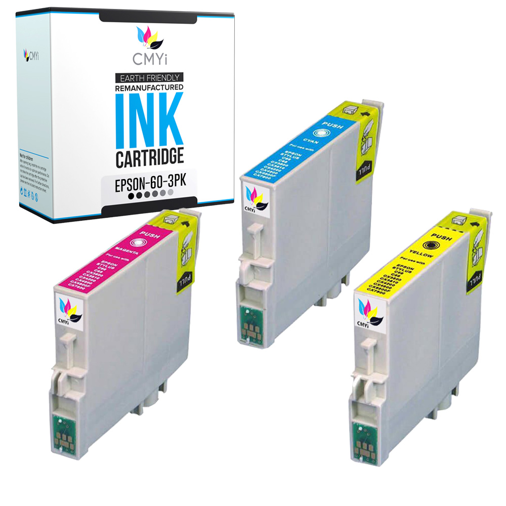 3PK Compatible Epson 60 Color Ink Cartridge for Stylus C88 CX4800 CX5800 CX5800F
