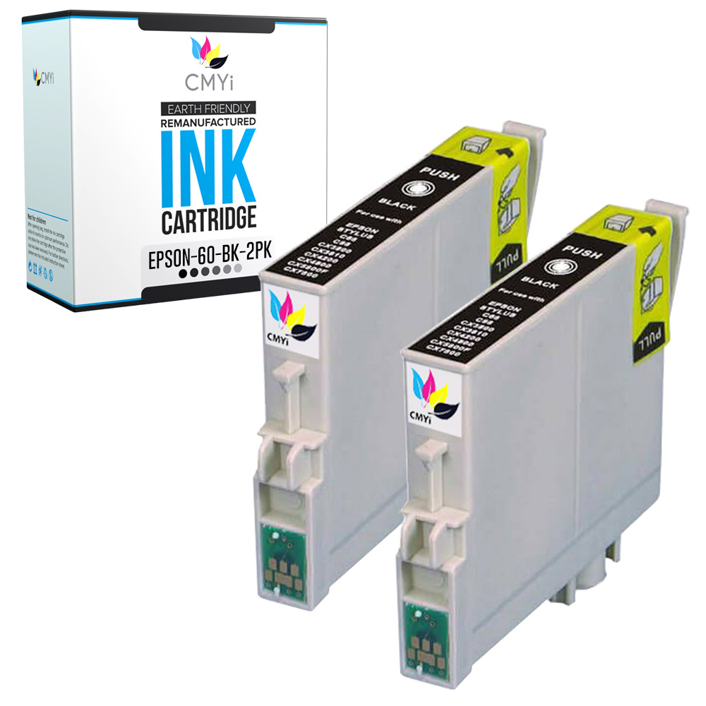 2-PK Compatible T060 Black Ink Cartridge for Epson Stylus CX4800 CX5800 CX5800F