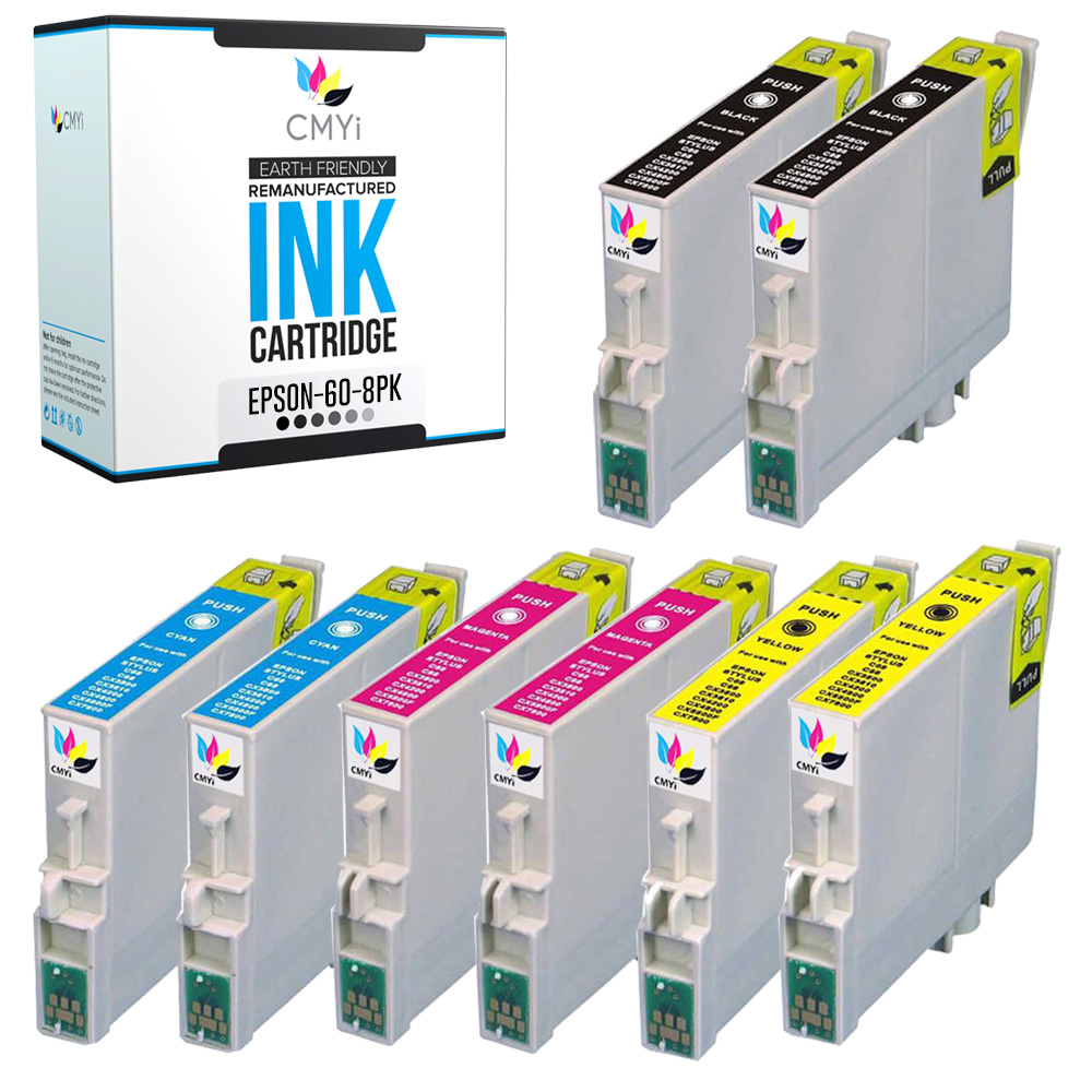 8PK Compatible Epson Printer Ink 60 for Stylus C68 C88 C88+ CX4800 CX5800 CX7800