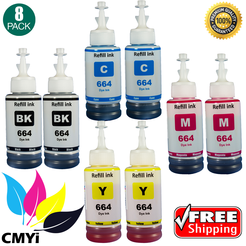 Replacement Ink Bottles for Epson 664 Black Color Fits Expression ET ET2500 2600