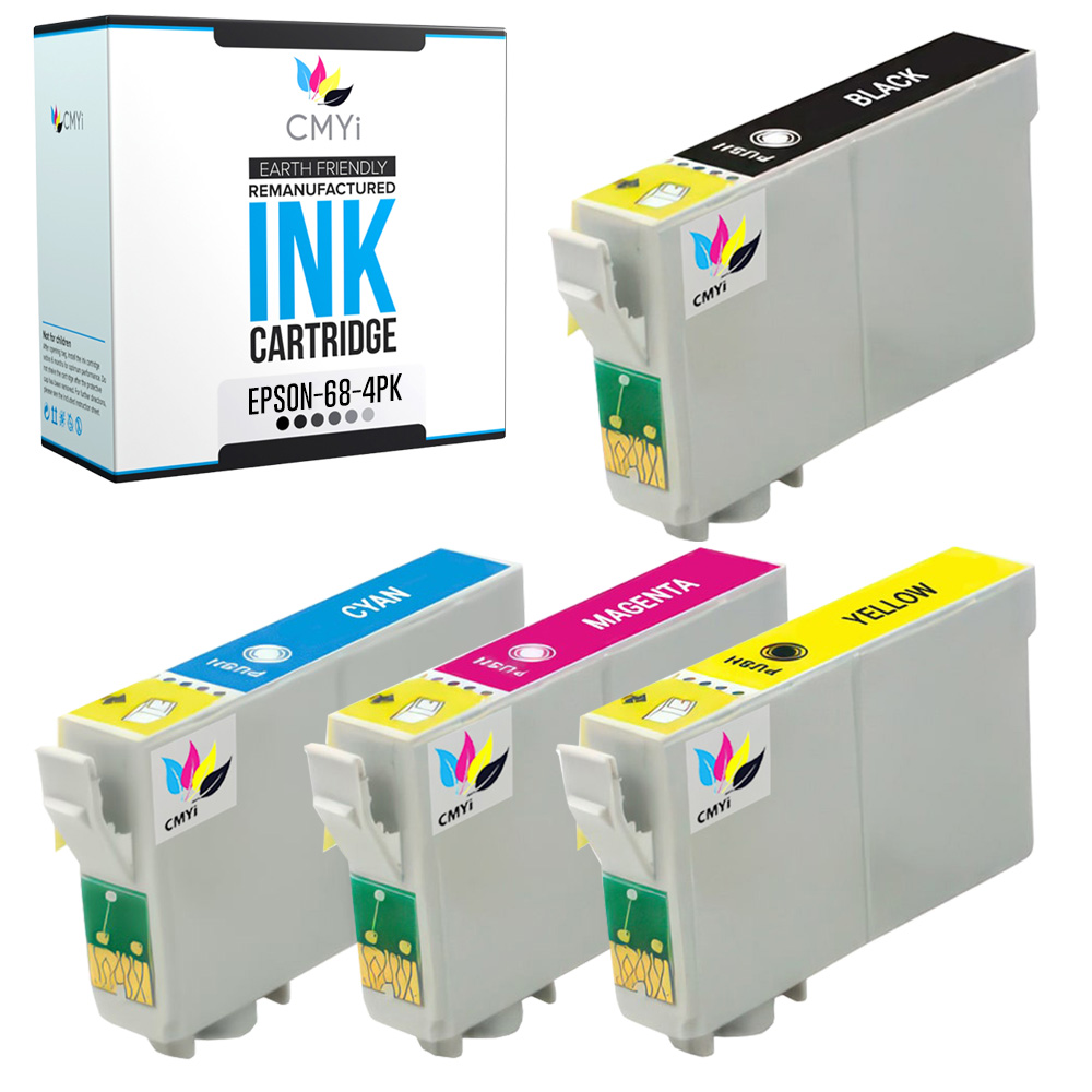4-Pack Compatible T068 Ink Cartridge for Epson Stylus C120 NX615 Workforce 30