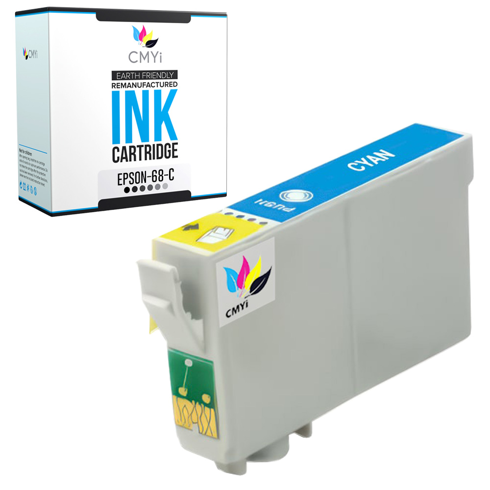 1-Pack Compatible Epson 68 Cyan Ink Cartridge for Stylus C120 NX615 Workforce 30