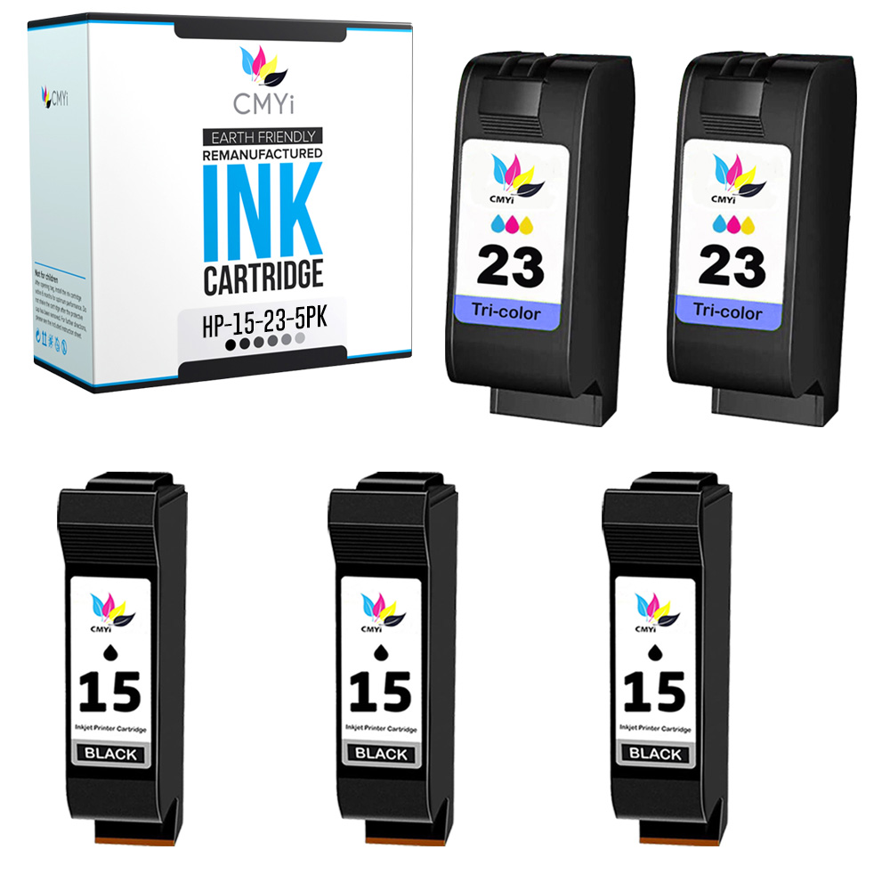 5PK Compatible HP 15 23 Printer Cartridges Combo Pack for DeskJet 812 812C