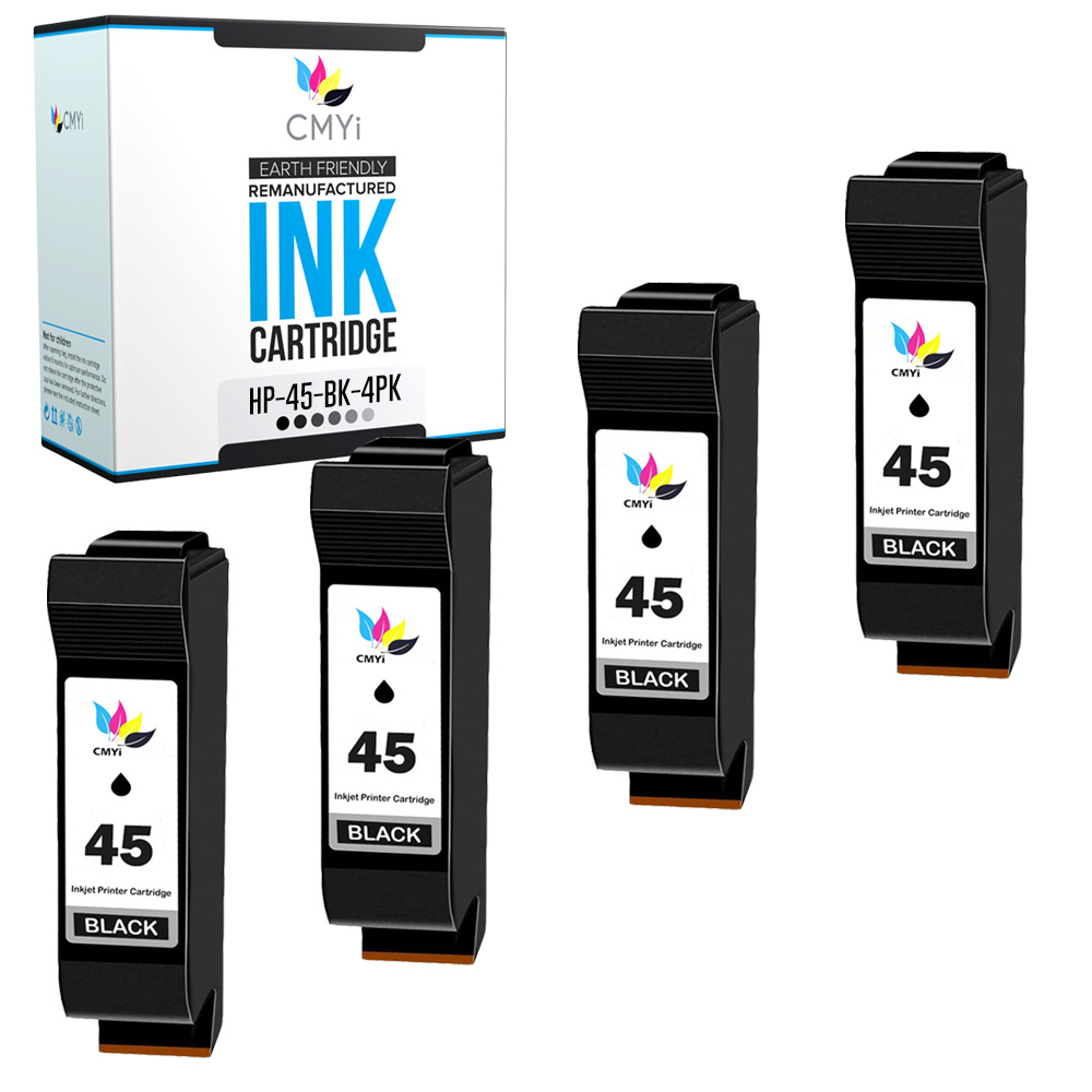 4-Pack Compatible HP 45 Cartridges for PhotoSmart 1000 1100 1115 1215 1218 1315