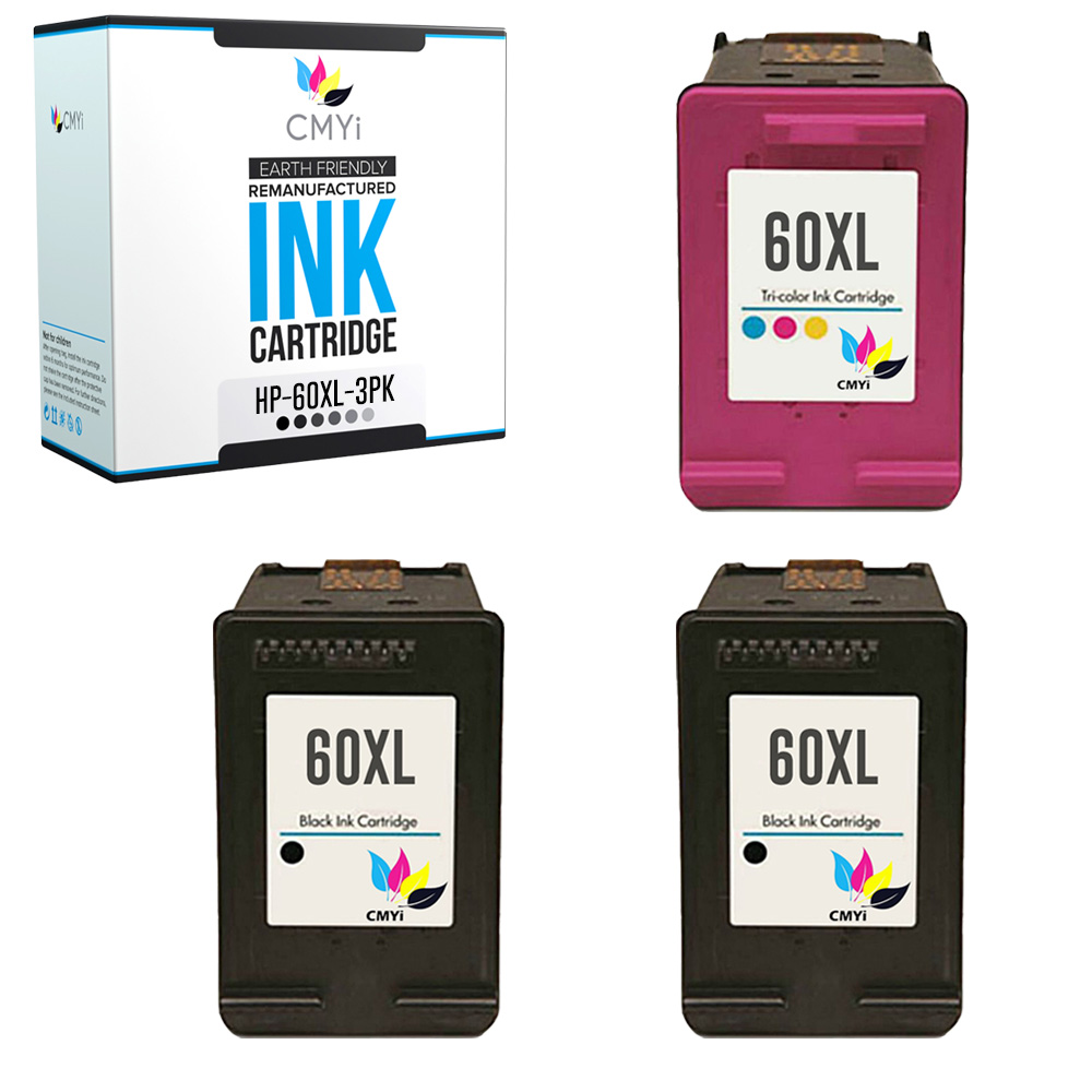 Replacement Ink Cartridges for HP 60XL Black Color 2 Packs  60 XL  Compatible