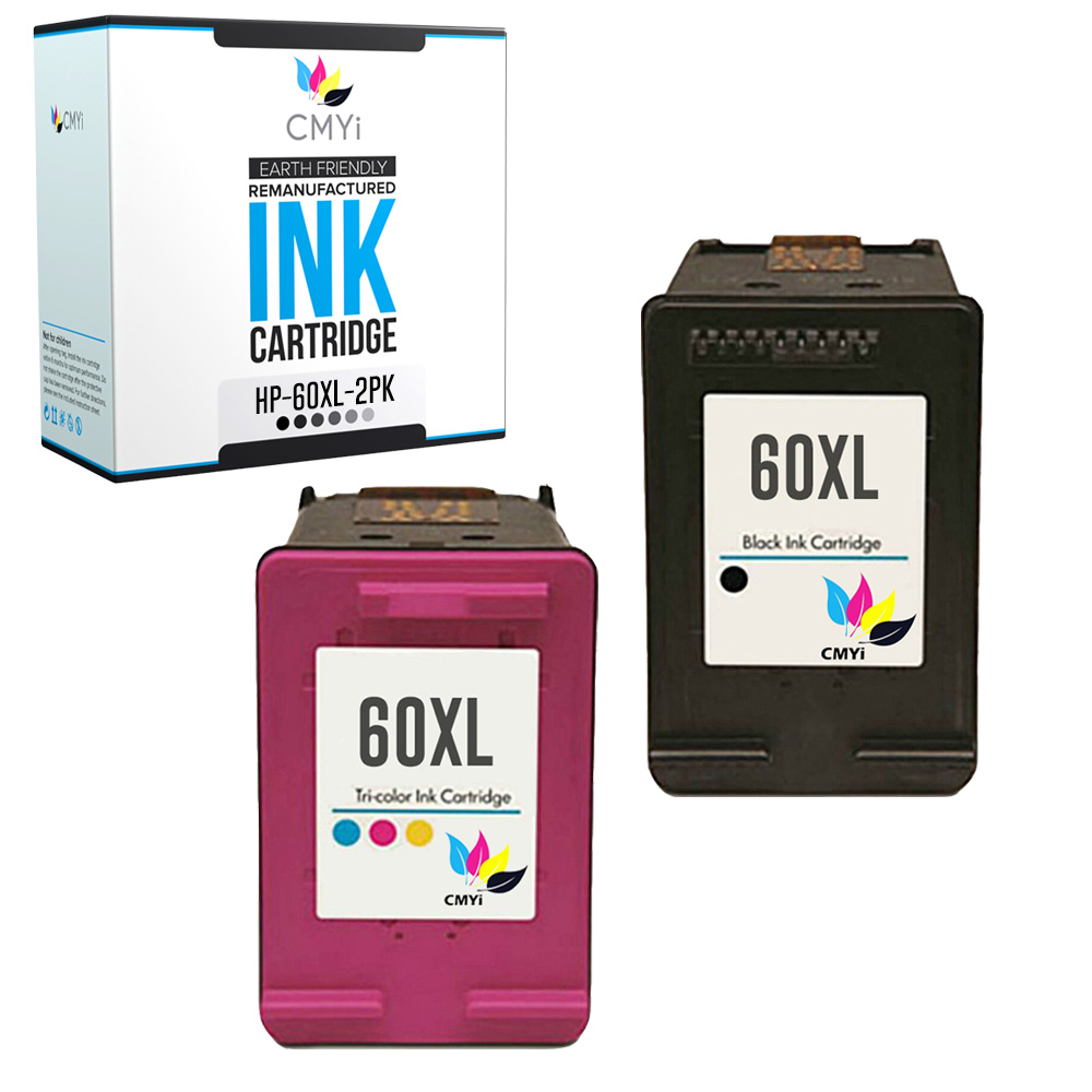 Replacement Ink Cartridges for HP 60XL Black Color 2 Packs  60 XL  Compatible