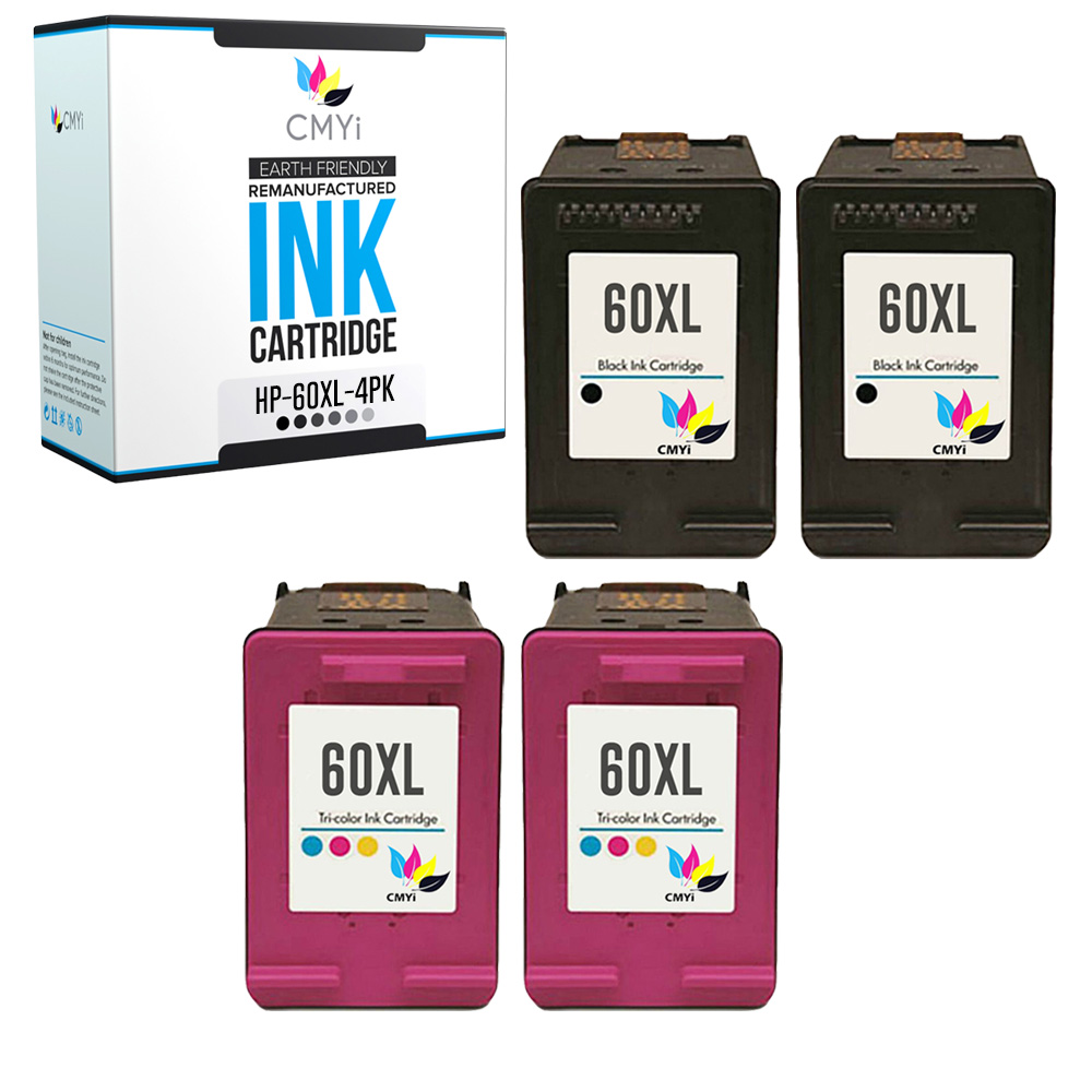 Replacement Ink Cartridges for HP 60XL Black Color 2 Packs  60 XL  Compatible
