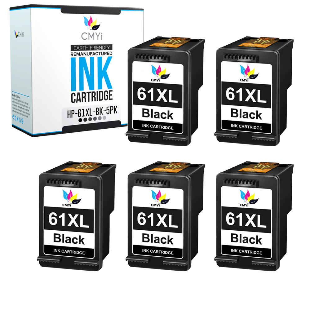 5PK CMYi Compatible 61XL Black Ink Cartridge for HP DeskJet 3000 3050 3051A 3054