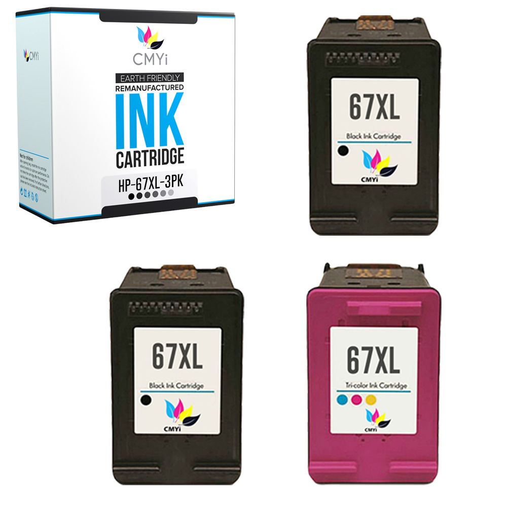 Compatible for HP 67XL Black Color Ink 67 XL Combo Pack Cartridge