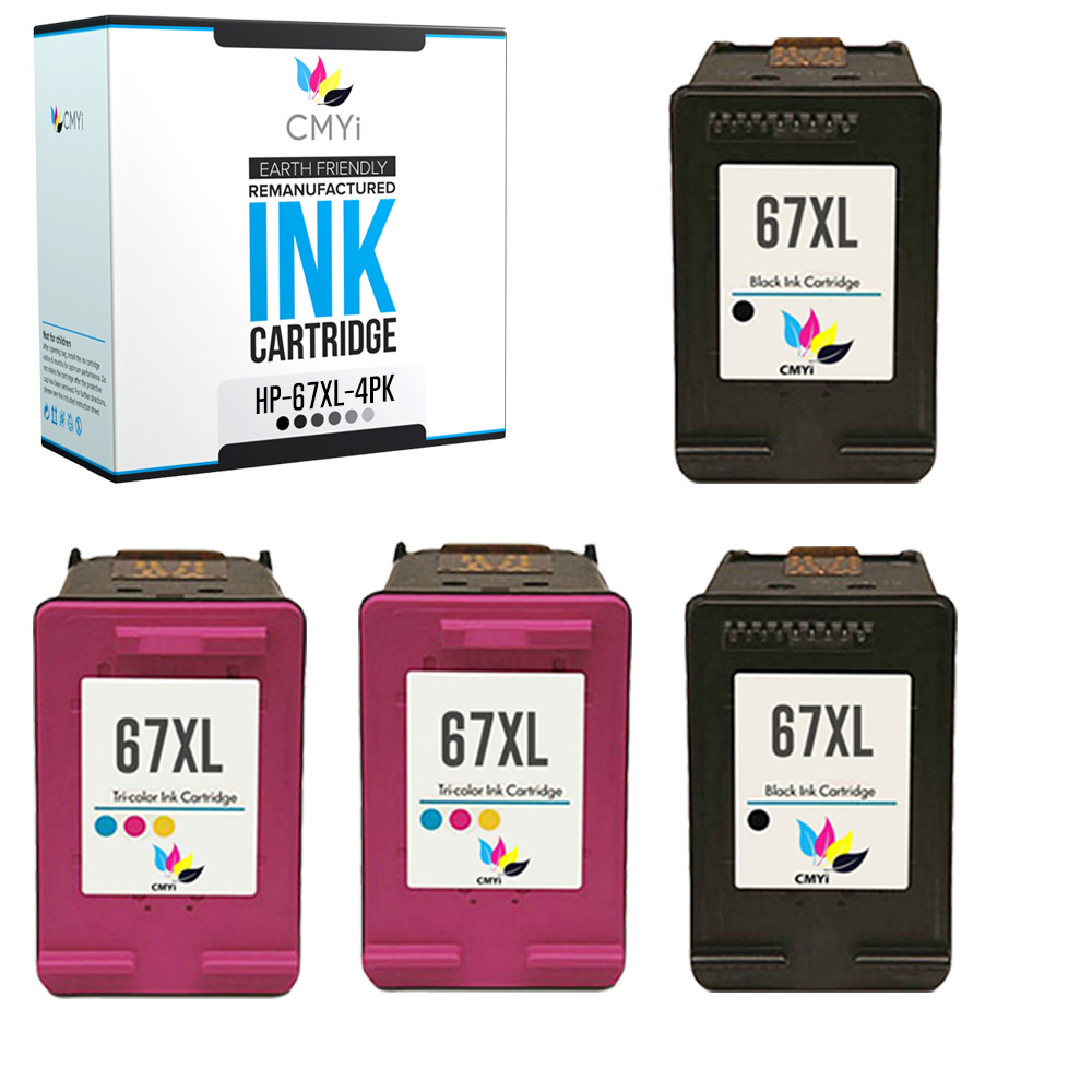 Compatible for HP 67XL Black Color Ink 67 XL Combo Pack Cartridge