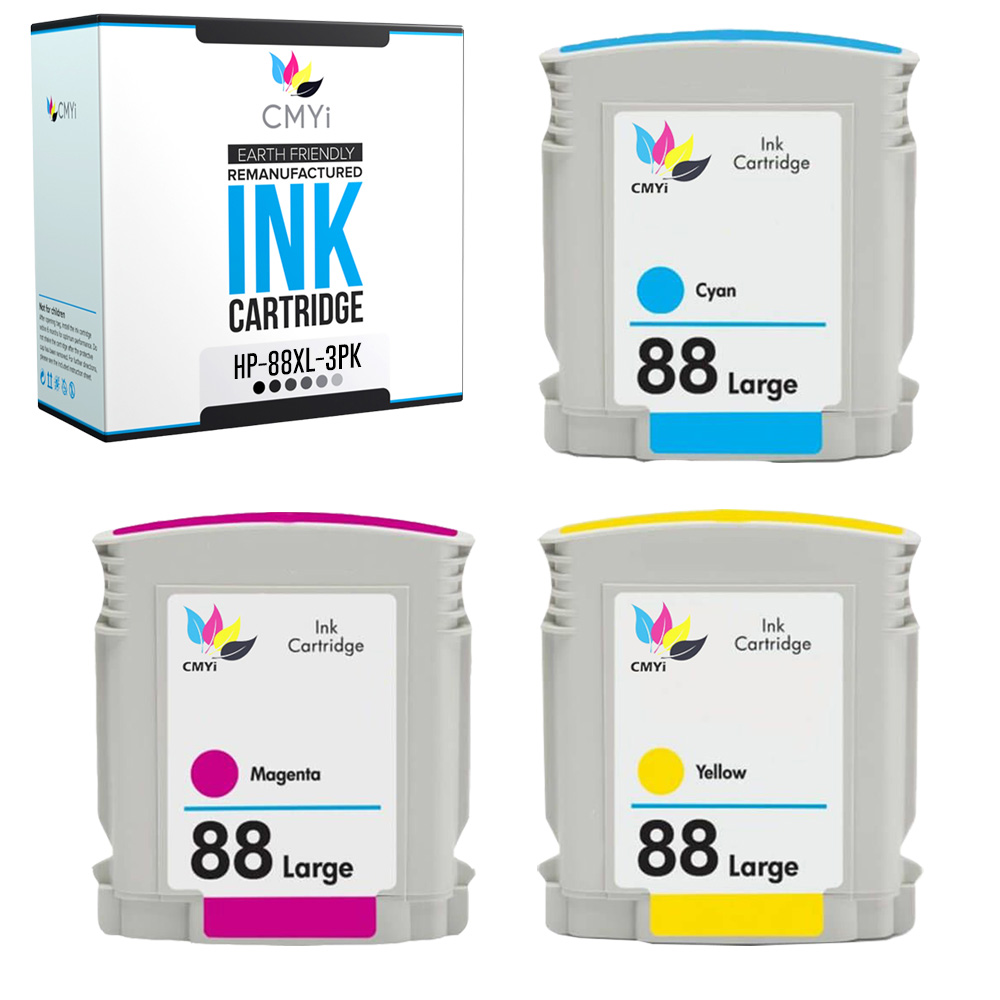 3PK 88XL Color Ink Cartridges for HP Officejet Pro K5400tn K5456z K550 K550dtn