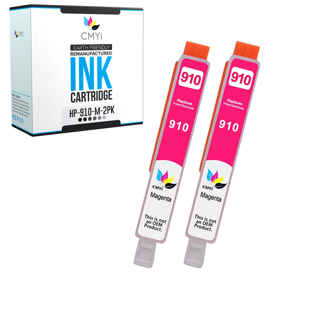 2 Pack Magenta Ink for HP 910 OfficeJet Pro 8025 8035 8020 8010 8021 8030 8028