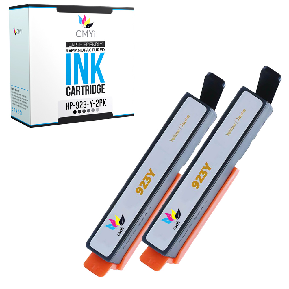 2PK CMYi Compatible Yellow 923 Ink Cartridges for HP OfficeJet Pro 8135e, 8138e