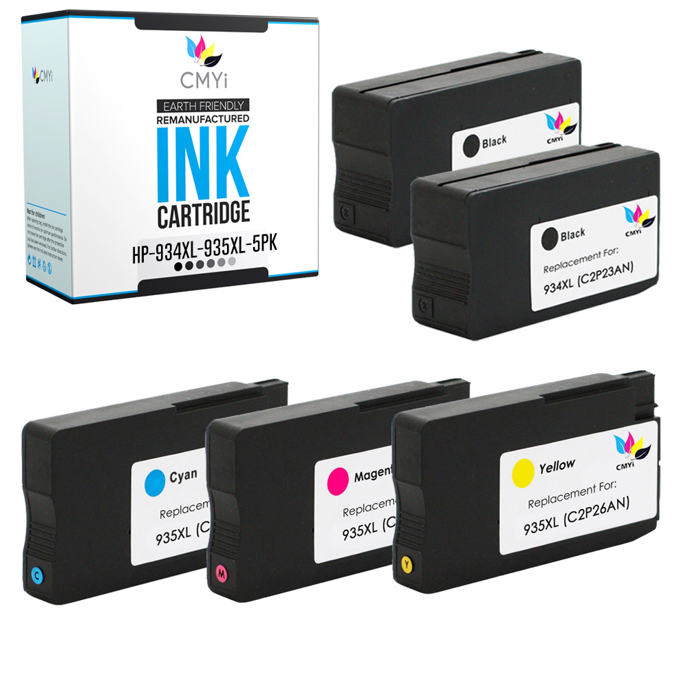 CMYi 5-Pack Compatible 934 935 XL Ink Cartridge for HP OfficeJet 6812 6820 6825