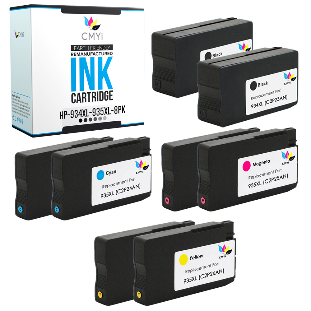 8 PK Replacement 934XL 935XL Ink Cartridge for HP 2 Black 2 CMY Officejet Pro
