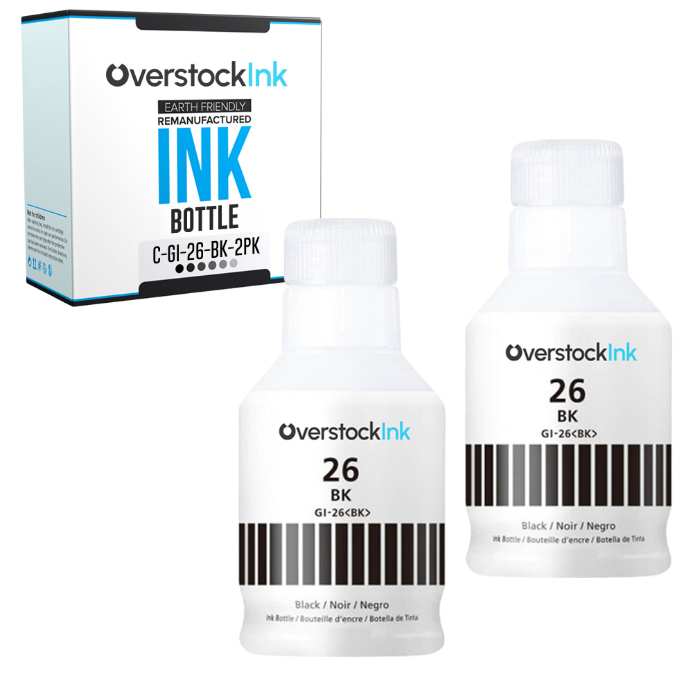 Compatible Ink Bottles Lot for Canon GI-26 Black Color Combo Fits PIXMA - Picture 5 of 15