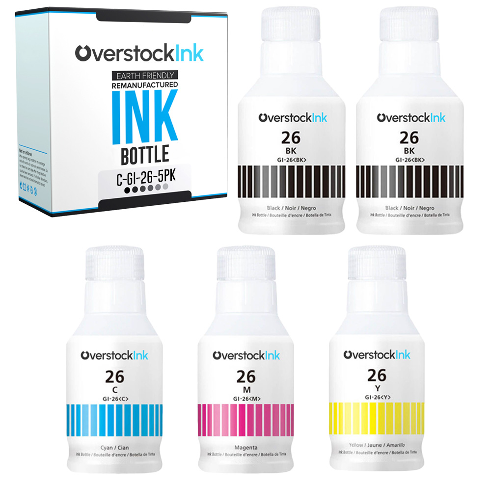 Compatible Ink Bottles Lot for Canon GI-26 Black Color Combo Fits PIXMA - Picture 13 of 15
