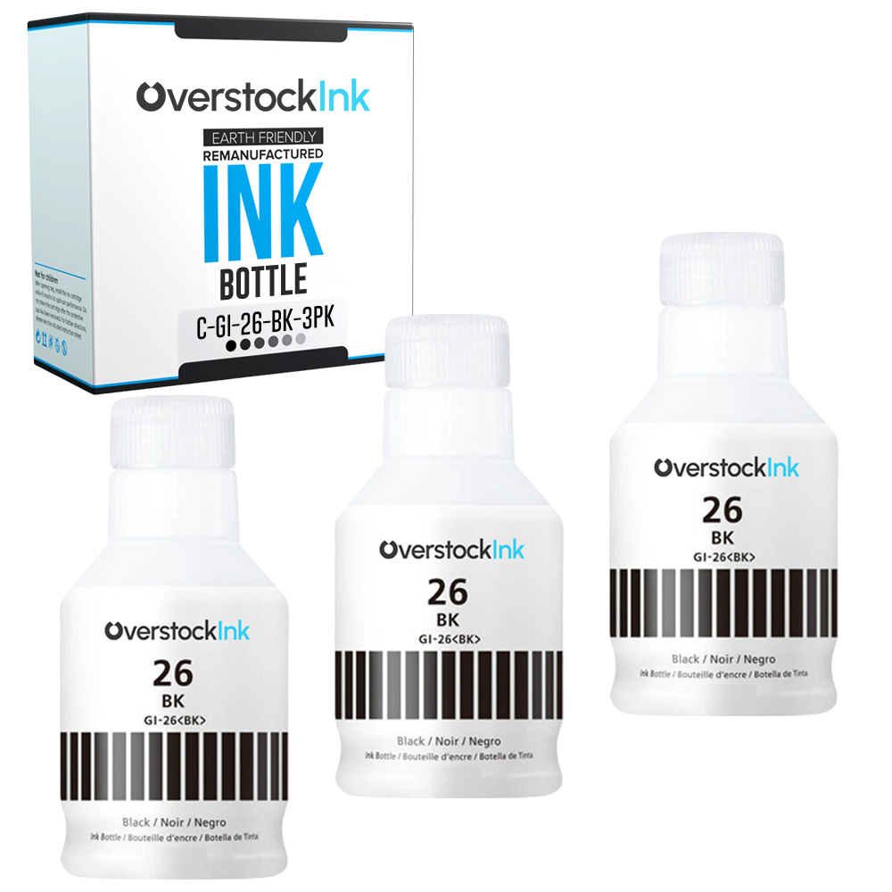 Compatible Ink Bottles Lot for Canon GI-26 Black Color Combo Fits PIXMA - Picture 6 of 15