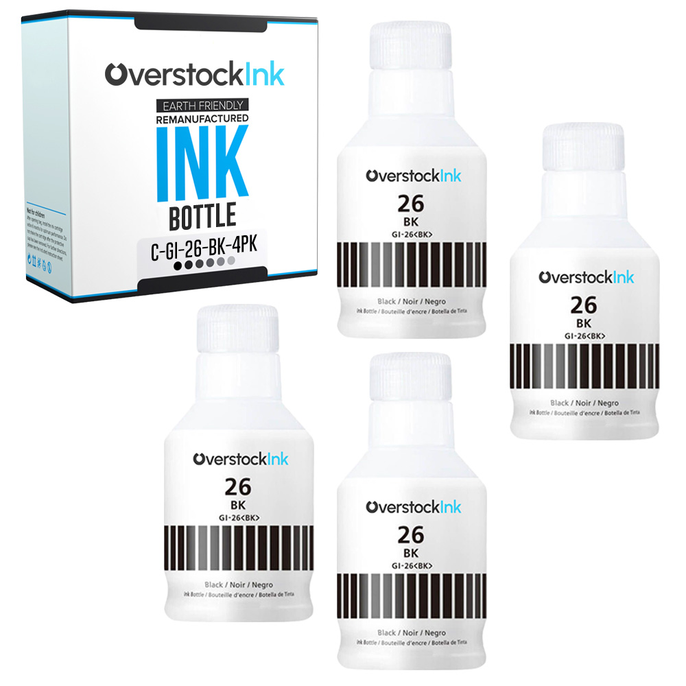 Compatible Ink Bottles Lot for Canon GI-26 Black Color Combo Fits PIXMA - Picture 7 of 15