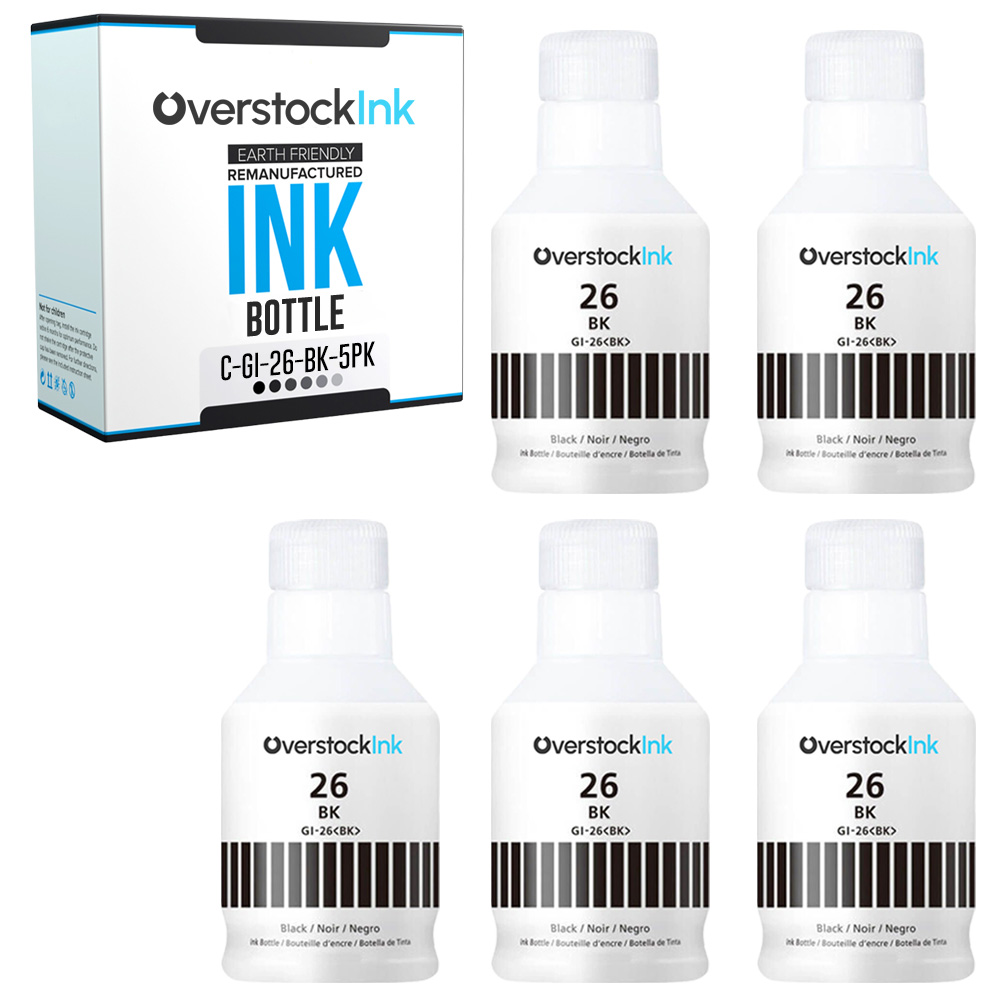 Compatible Ink Bottles Lot for Canon GI-26 Black Color Combo Fits PIXMA - Picture 8 of 15