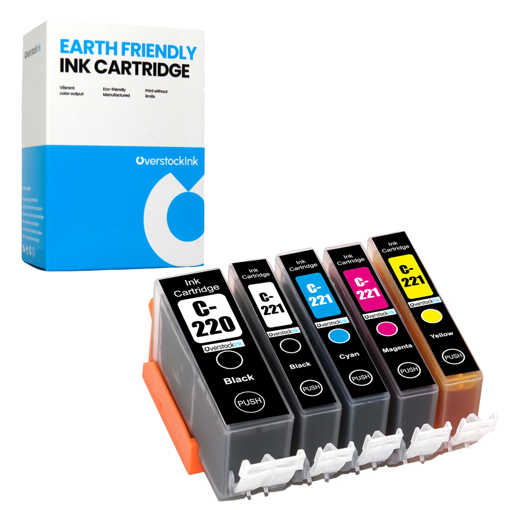 5Pack Compatible OSI Canon 220 221 Ink for PIXMA iP4600 iP4700 MP540 MP560 MP620