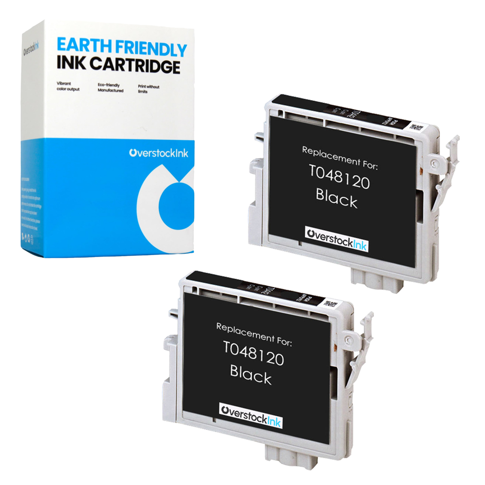 2Pack Compatible OSI T048 Black Ink Cartridge for Epson Stylus Photo R300M RX500