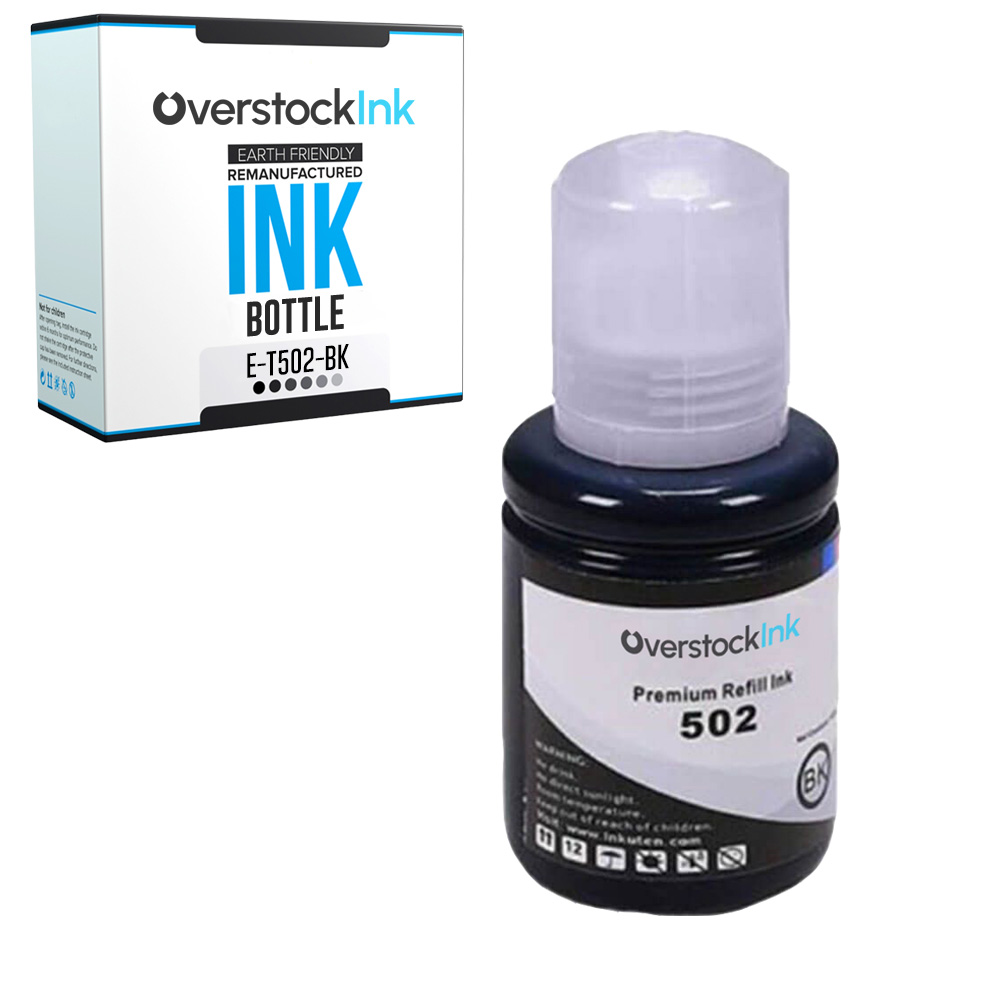 Replacement 502 Black Ink Bottle for Epson EcoTank ET-15000 ET-2751 ET-2760
