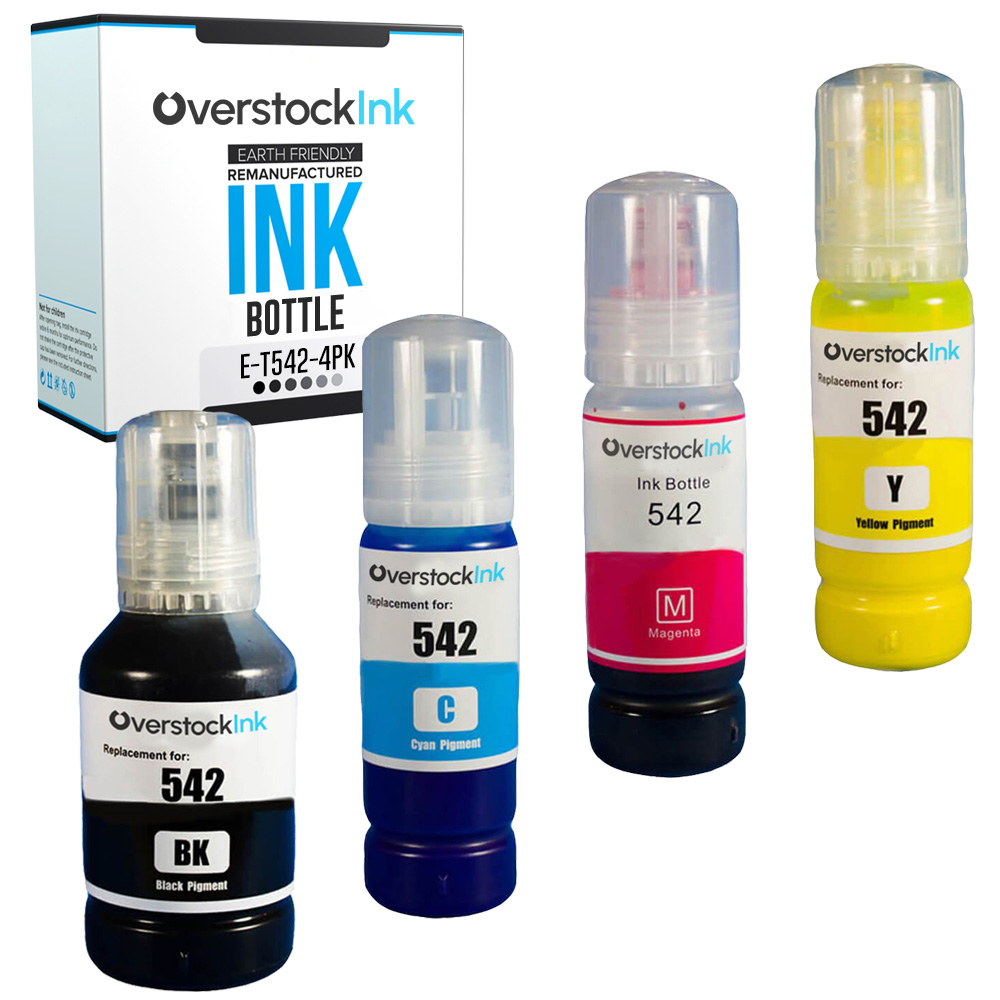 Replacement Ink Bottles for Epson T542 542 Black Color Combo EcoTank Pro Printer