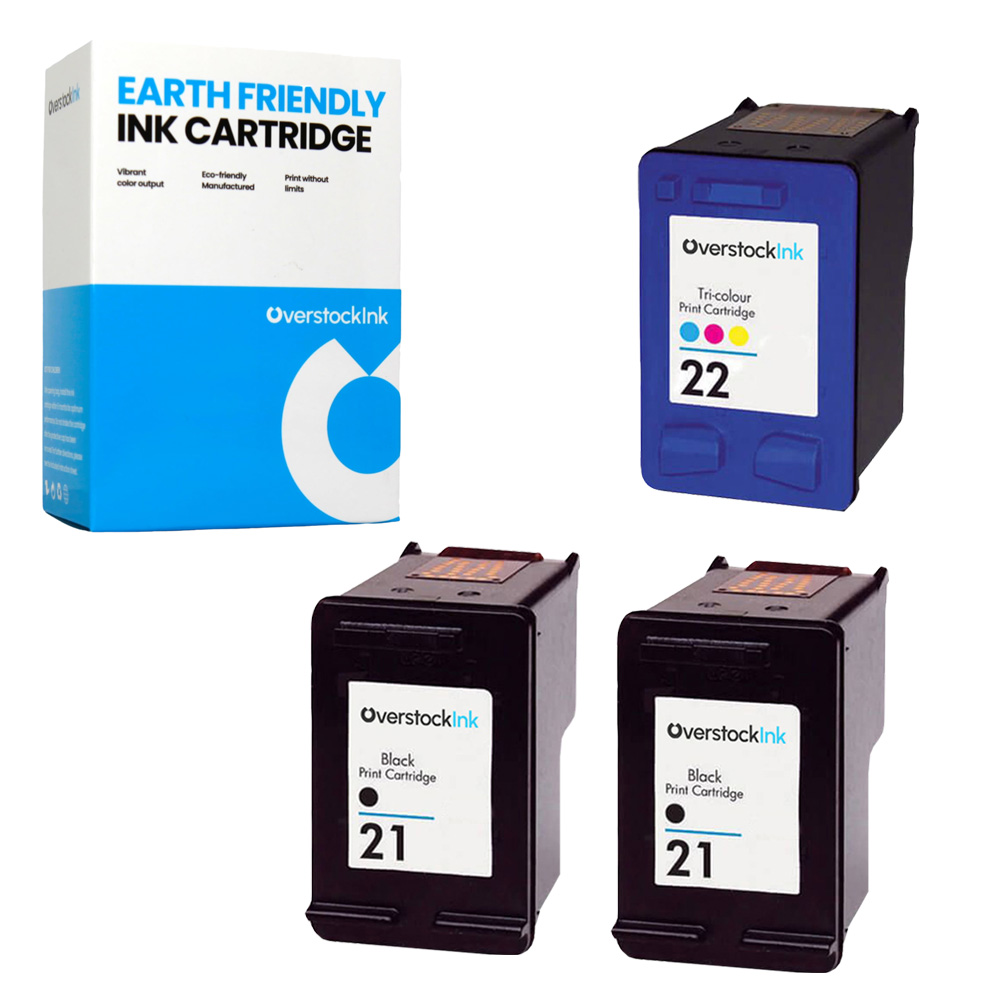 Ersatz Tintenpatronen Schwarz Farbe für HP 21 22 Tri-Color Patrone Combo - Bild 10 von 12