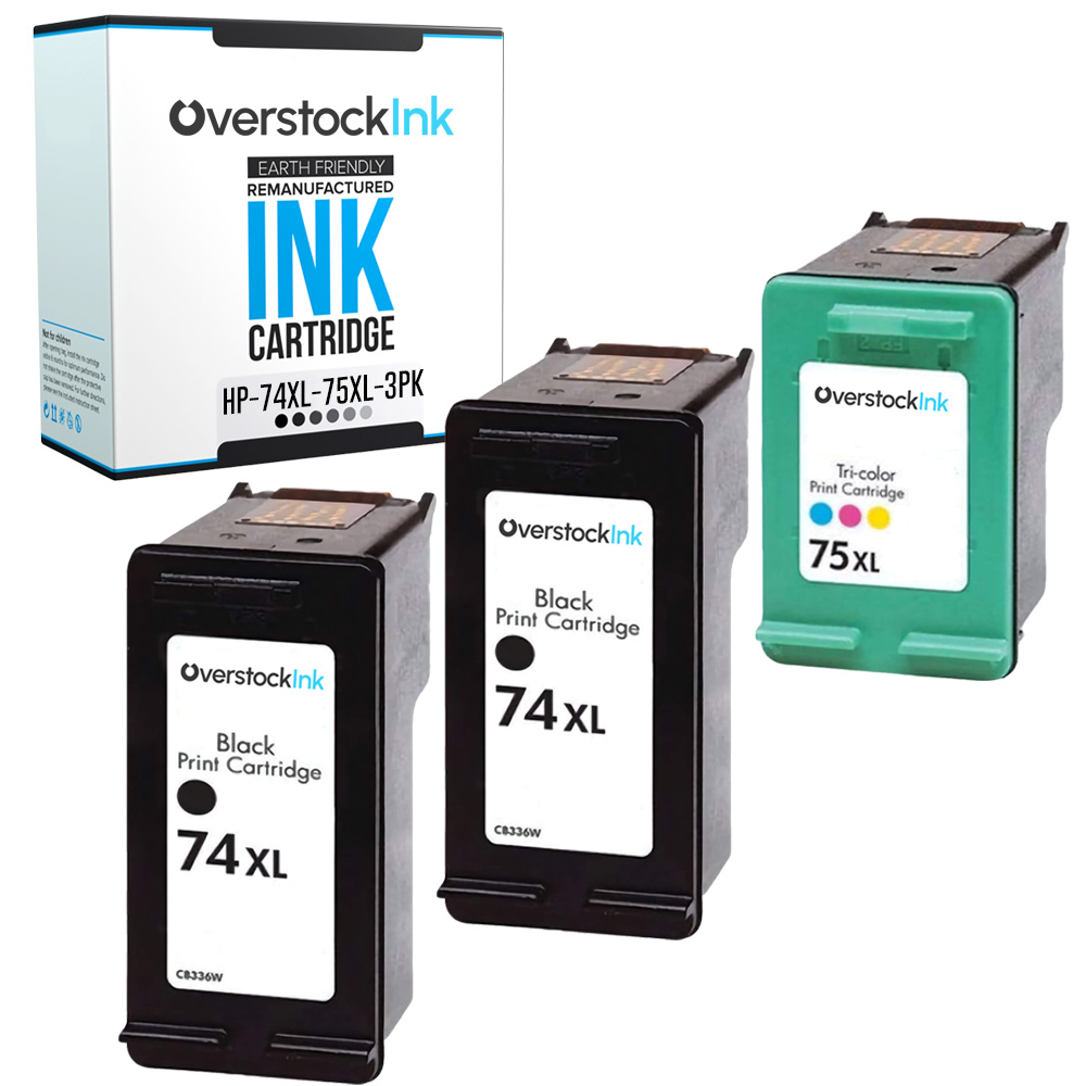 Cartucho de tinta compatible HP 74XL 75XL color negro paquete combinado CB336WN CB338WN - Imagen 7 de 8