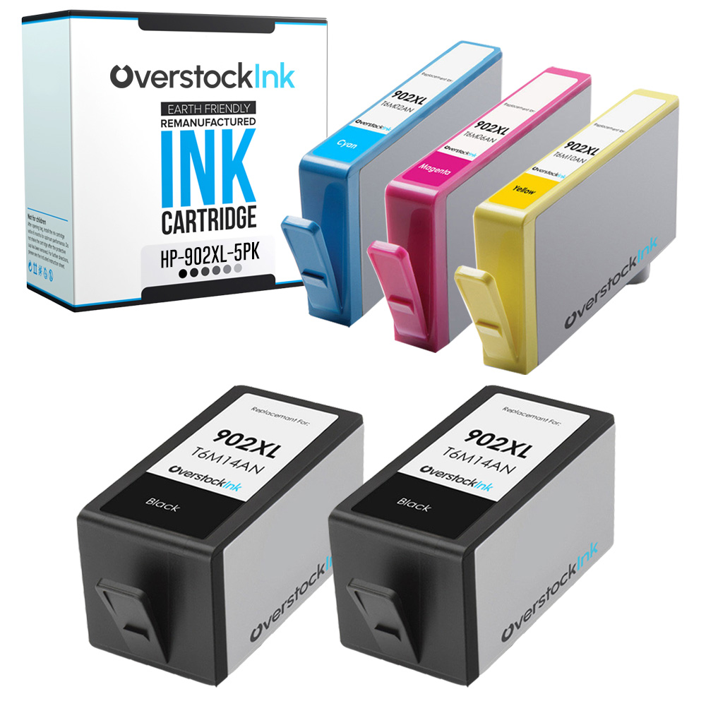 5PK 902 XL 902XL Printer Ink Cartridges for HP OfficeJet Pro 6965 6966 6968 6970