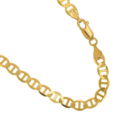 10 Karat massive Gelbgold 3,2 mm Mariner Kette Halskette - Bild 9 von 42