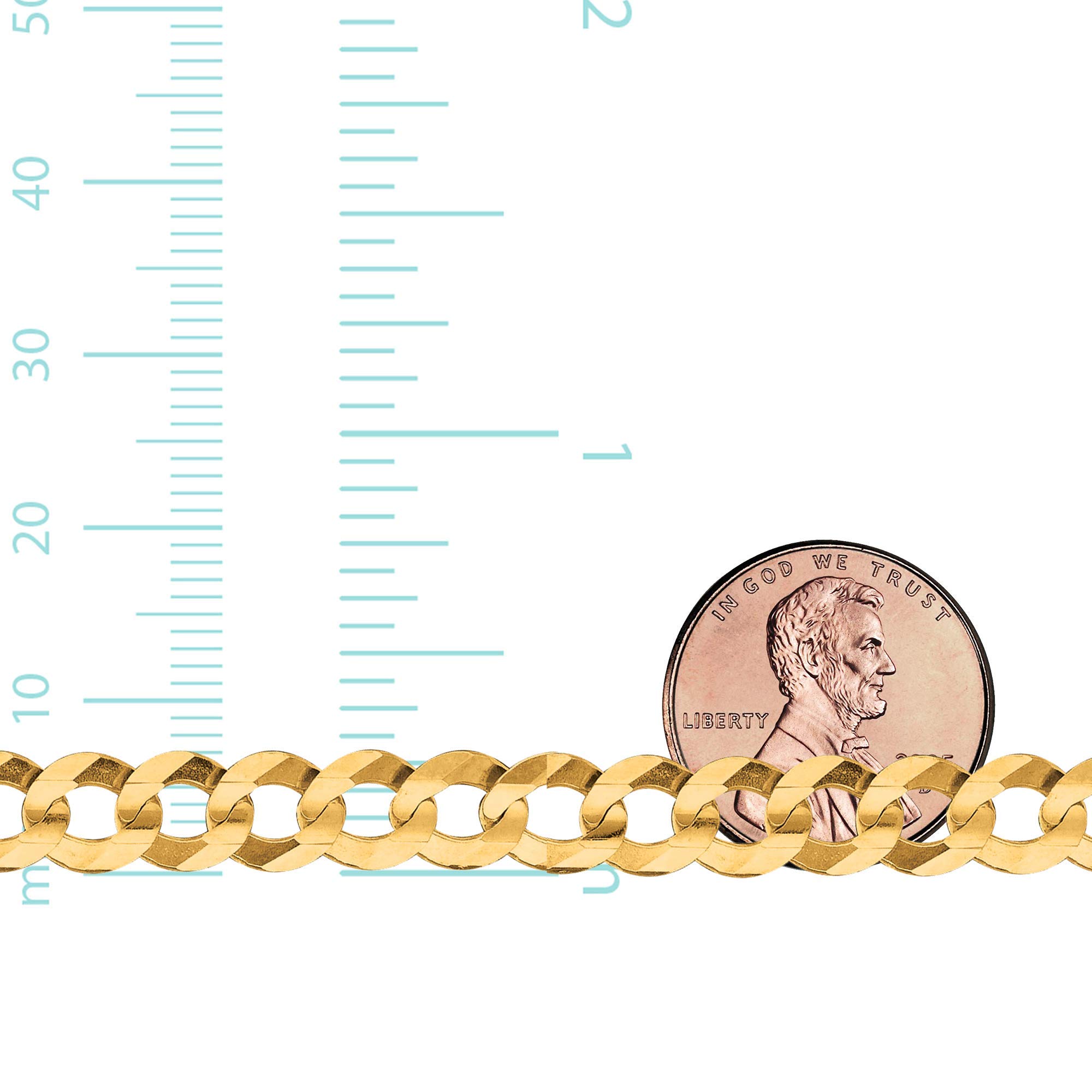 10 Karat massives Gelbgold 5,35 mm Figarokette Armband Halskette Karabiner - Bild 18 von 30