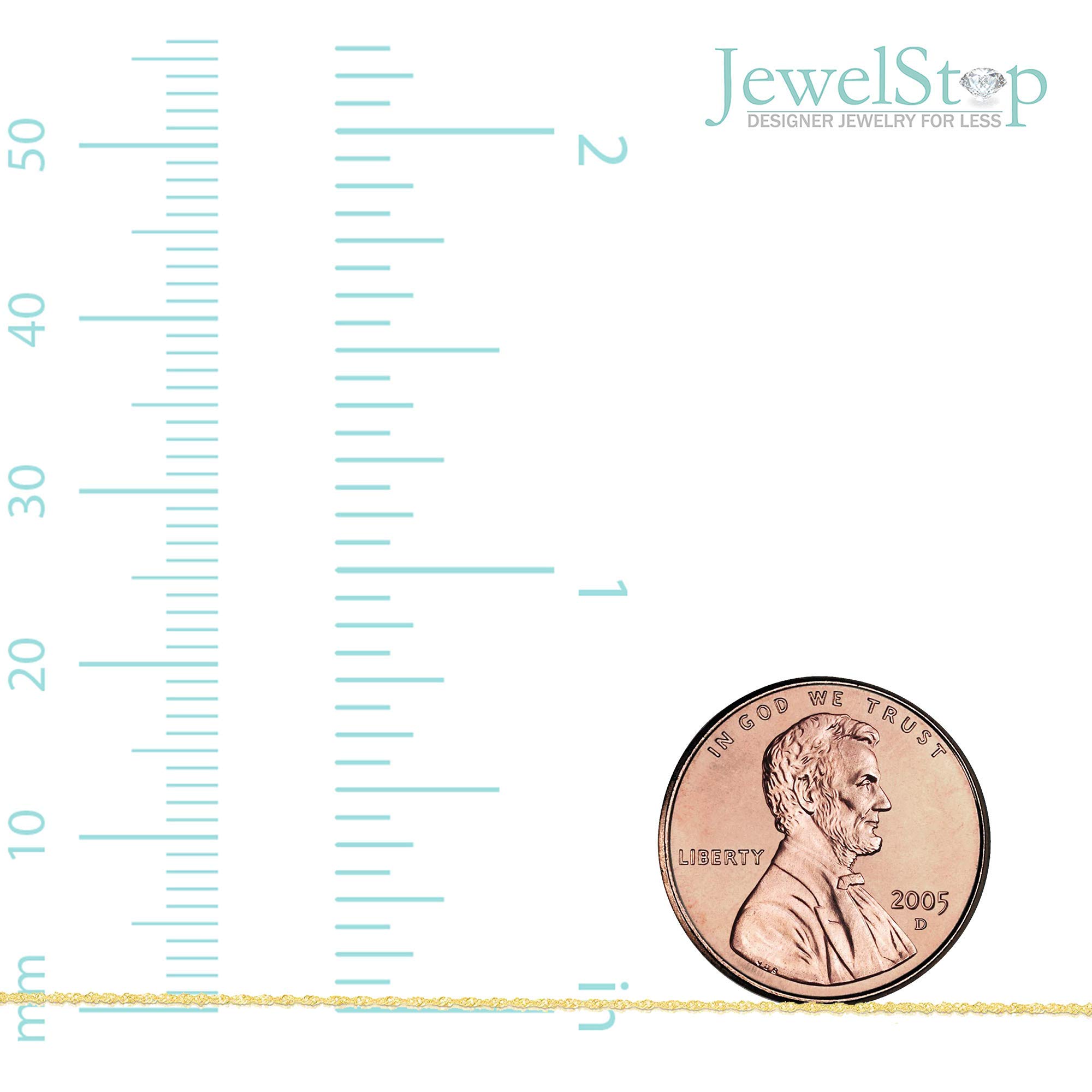 14K Gelb- oder Weißgold 1,5 mm Singapur Kette Fußkettchen Halskette 10" Federring - Bild 14 von 20