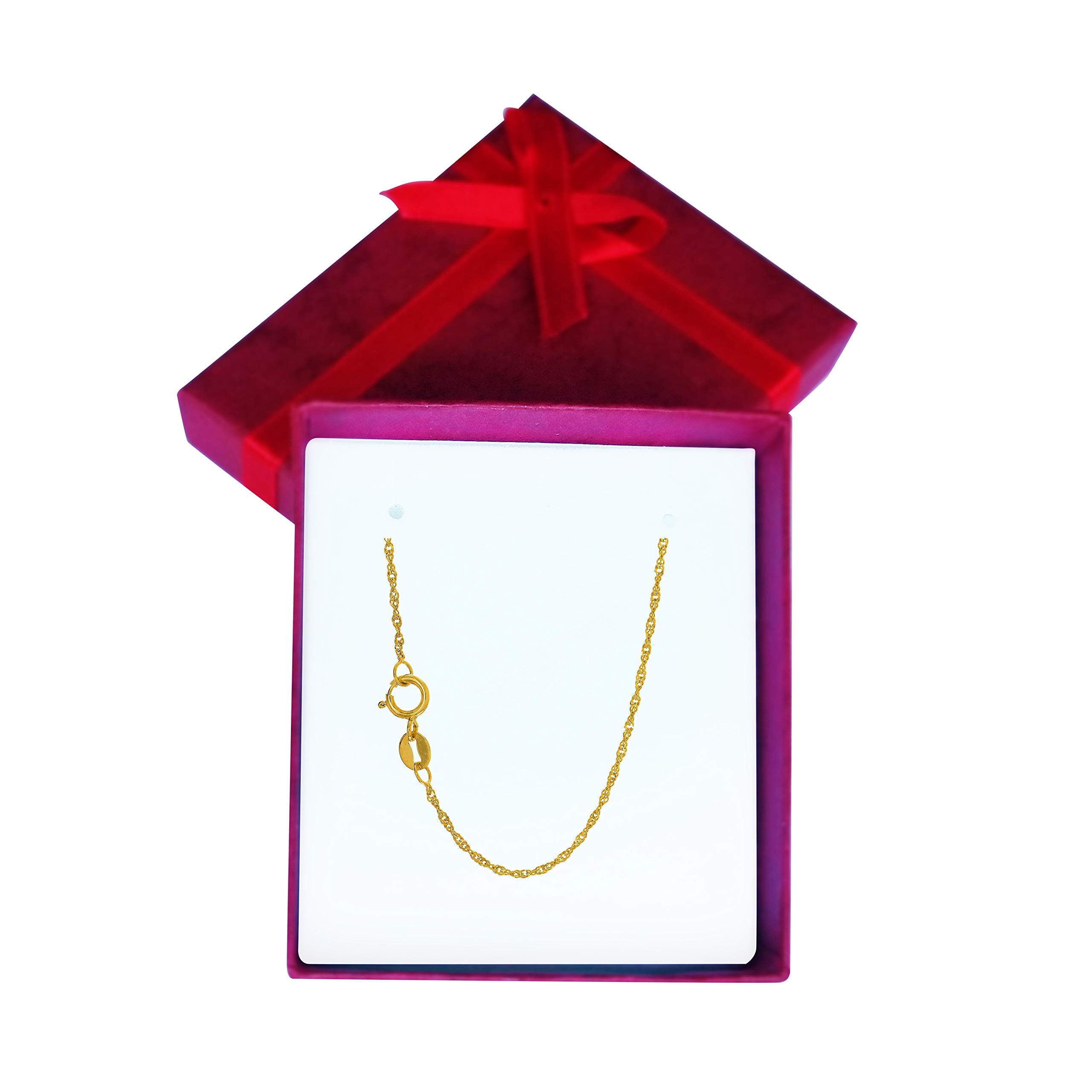 14K Gelb- oder Weißgold 1,5 mm Singapur Kette Fußkettchen Halskette 10" Federring - Bild 12 von 20