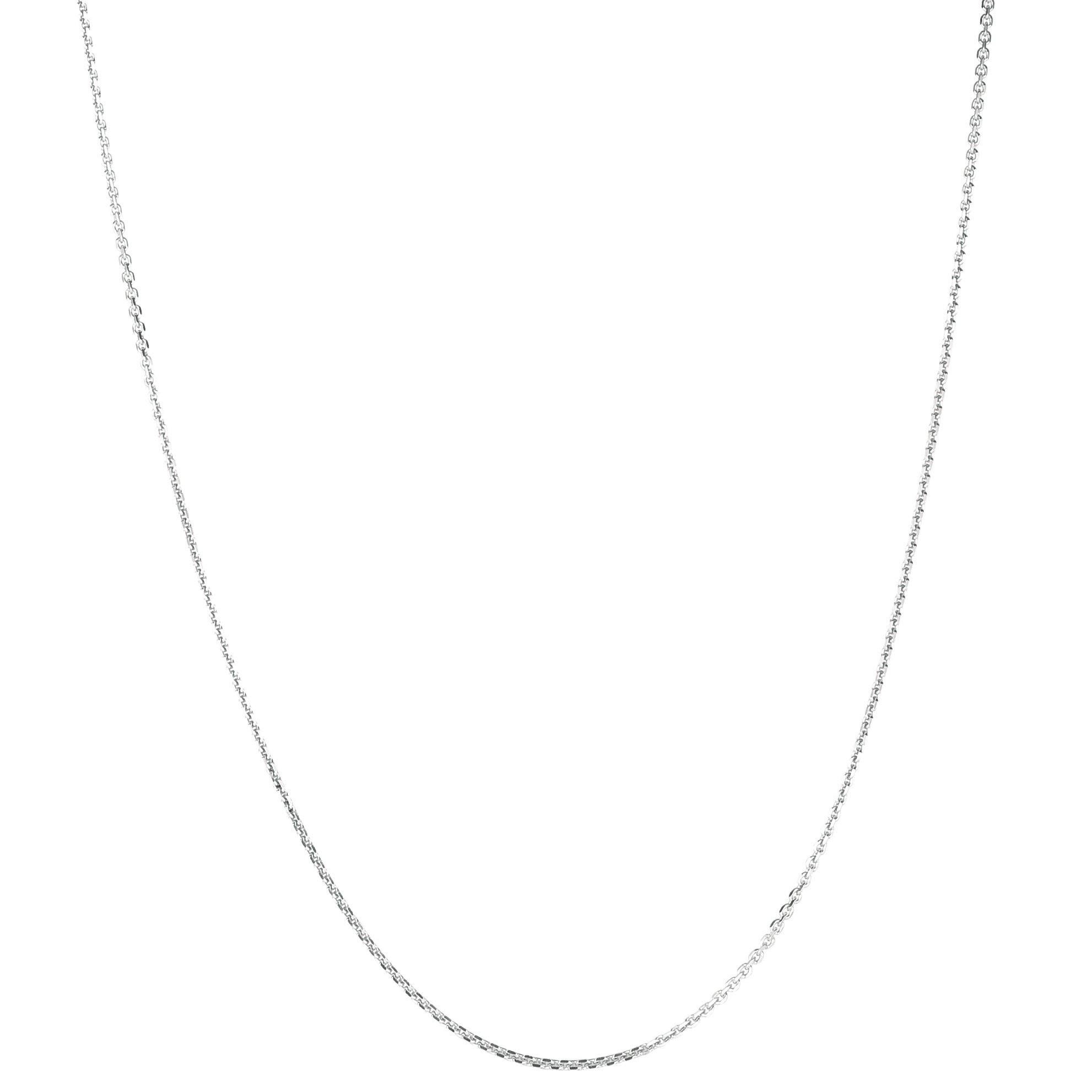 925 Sterling Silver Rhodium Plated 1.5 mm Cable Chain Necklace, Lobster Claw - Picture 20 of 42
