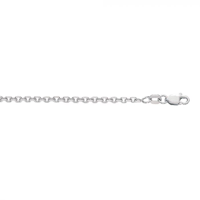 925 Sterling Silver Rhodium Plated 1.5 mm Cable Chain Necklace, Lobster Claw - Picture 26 of 42