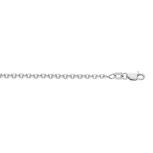 925 Sterling Silver Rhodium Plated 1.5 mm Cable Chain Necklace, Lobster Claw - Picture 31 of 42