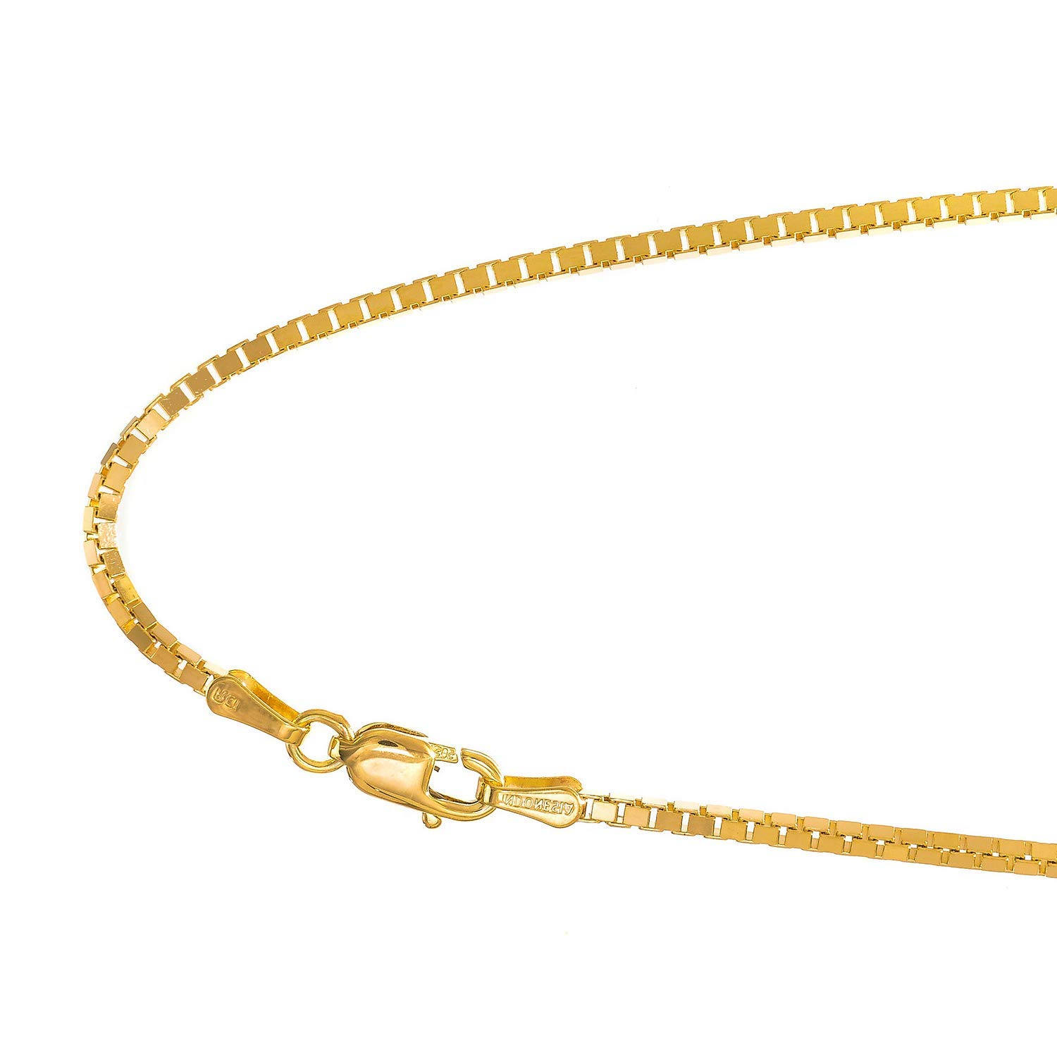 14k Solid Gold Yellow Or White 1.1 mm Box Chain Necklace - 16 18 20 22 24 30 - Picture 12 of 18