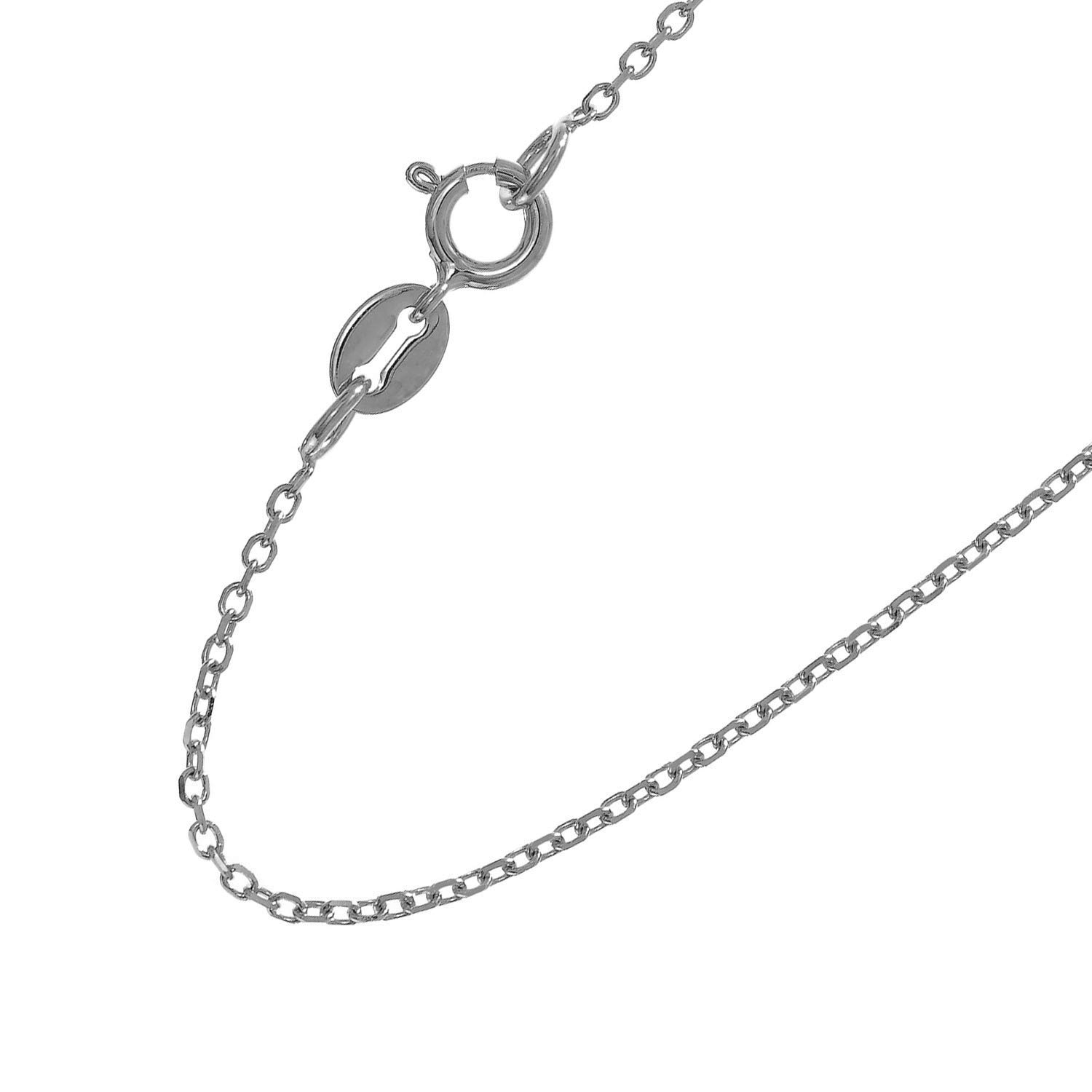14k Gold Yellow White Or Rose 1.1 mm Cable Chain Necklace Spring Ring Clasp - Bild 11 von 29