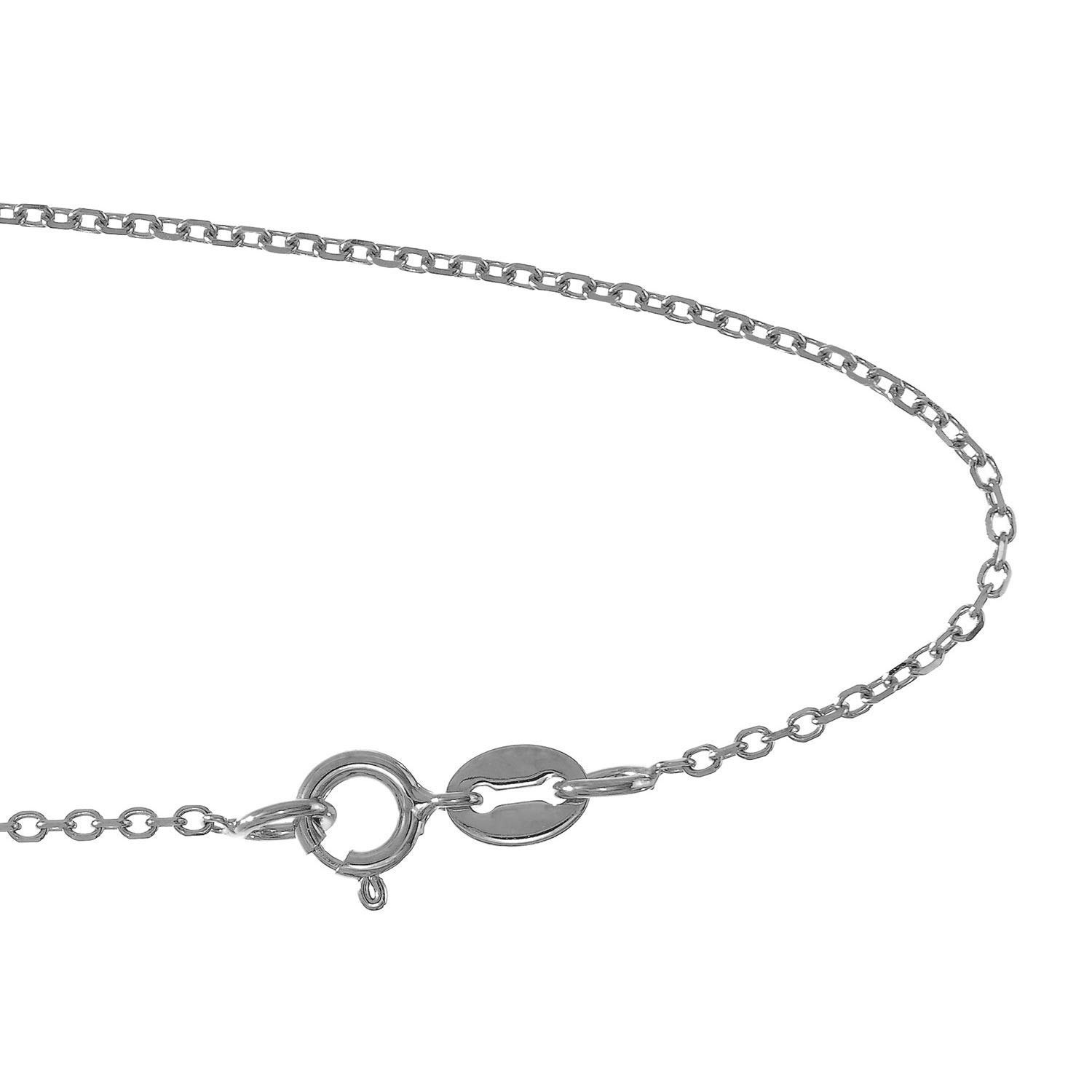 14k Gold Yellow White Or Rose 1.1 mm Cable Chain Necklace Spring Ring Clasp - Bild 12 von 29