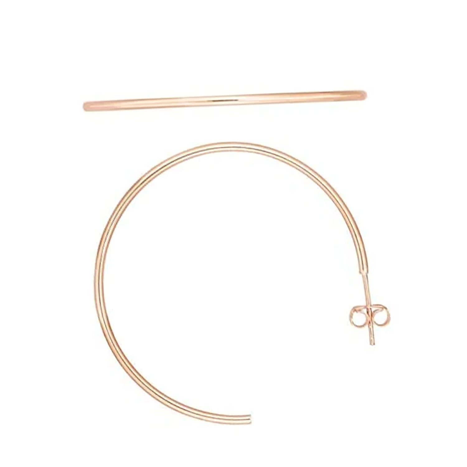 14K Gelb-, Rosé- und Weißgold 1,5x40mm C Creolen mit Push Back Verschluss - Bild 20 von 28