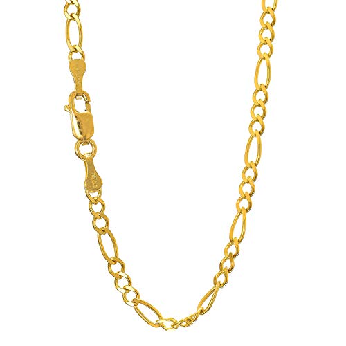 Brazalete Cadena Figaro Oro Amarillo o Blanco Sólido 14k 3.8mm, Garra de Langosta-7" 8" - Imagen 7 de 22