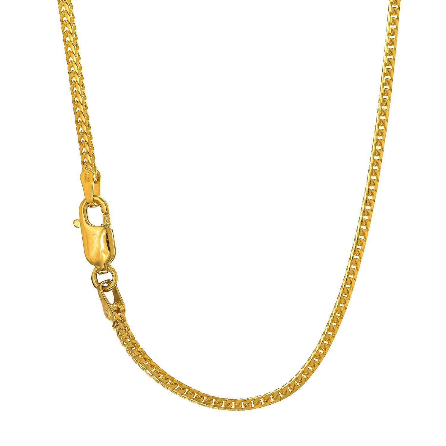 Collar de cadena Franco de 0,9 mm de oro amarillo o blanco de 14 k cierre de garra de langosta de 16"18"20" - Imagen 8 de 20